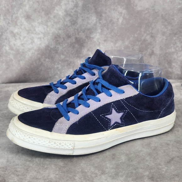 Converse One Star Blue Suede Low Sneakers  Eclipse Mens Size 7 Womens 9 Shoes - Picture 1 of 8